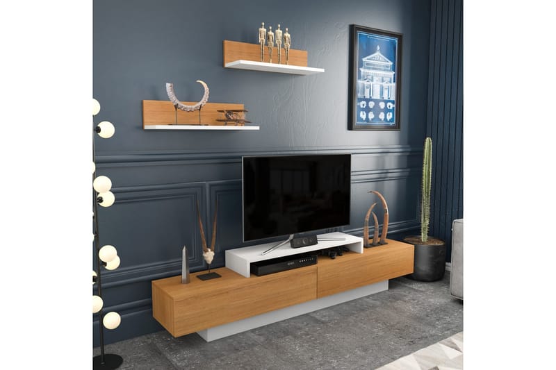 TV-kalustesetti Violaceae 180x40 cm - Valkoinen - Huonekalut - TV- & Mediakalusteet - TV-kalustepaketti