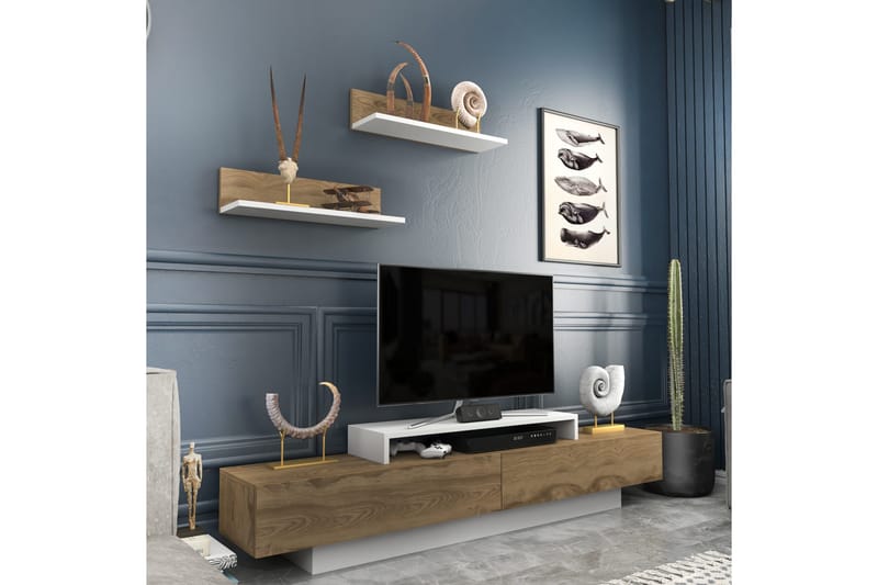 TV-kalustesetti Violaceae 180x40 cm - Valkoinen - Huonekalut - TV- & Mediakalusteet - TV-kalustepaketti
