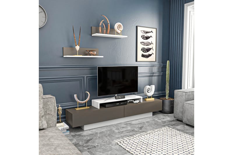 TV-kalustesetti Violaceae 180x40 cm - Valkoinen - Huonekalut - TV- & Mediakalusteet - TV-kalustepaketti