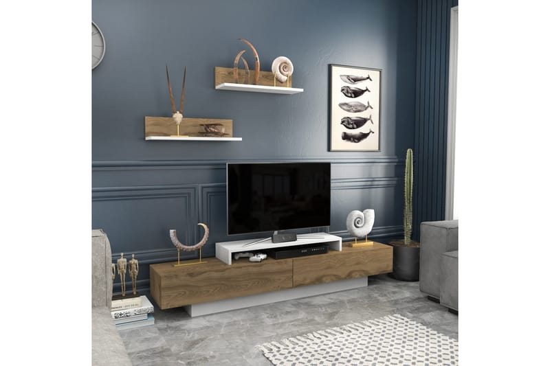 TV-kalustesetti Violaceae 180x40 cm - Valkoinen - Huonekalut - TV- & Mediakalusteet - TV-kalustepaketti