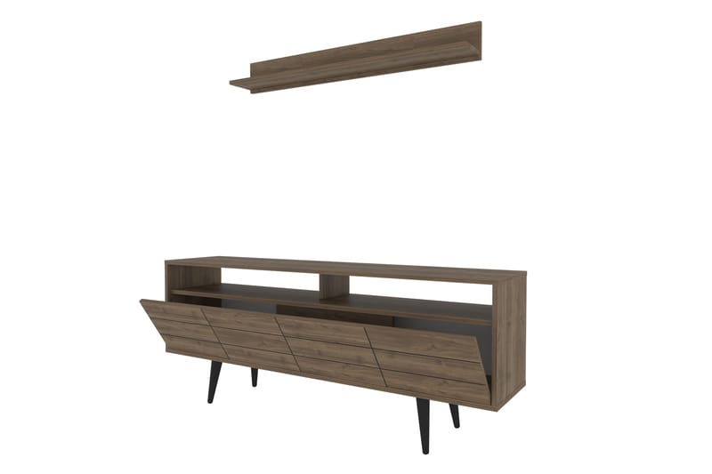 TV-kalustesetti Zakkum 160x64,5 cm - Ruskea - Huonekalut - TV- & Mediakalusteet - TV-kalustepaketti