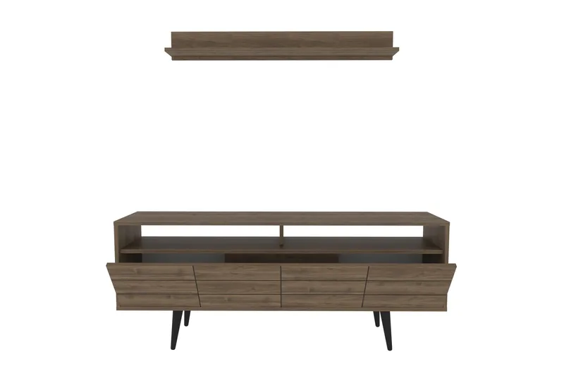 TV-kalustesetti Zakkum 160x64,5 cm - Ruskea - Huonekalut - TV- & Mediakalusteet - TV-kalustepaketti