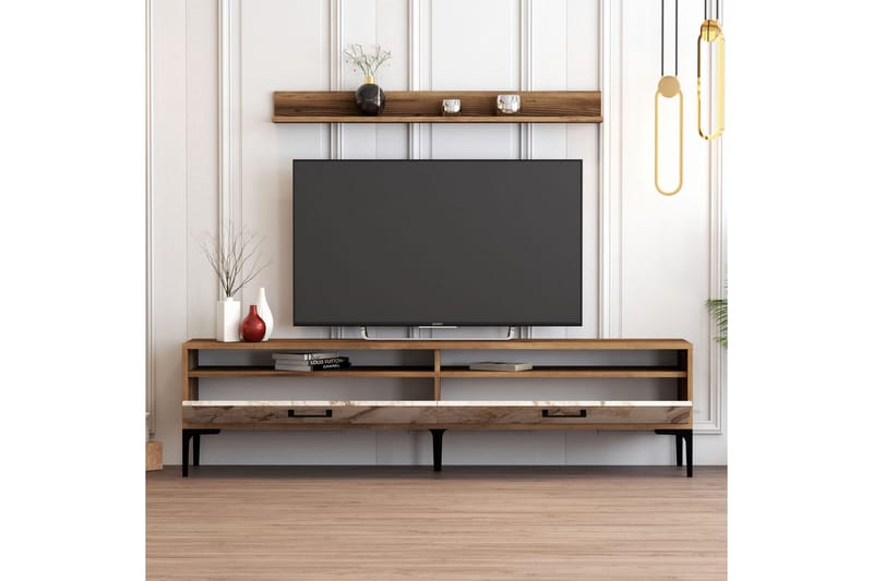 TV-kalustesetti Zakkum 180x47 cm - Ruskea - Huonekalut - TV- & Mediakalusteet - TV-kalustepaketti