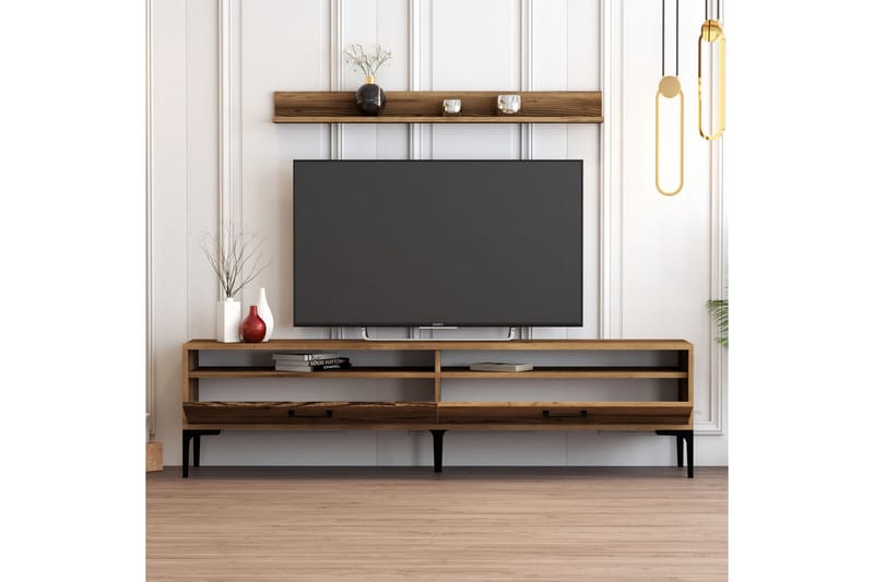 TV-kalustesetti Zakkum 180x47 cm - Ruskea - Huonekalut - TV- & Mediakalusteet - TV-kalustepaketti