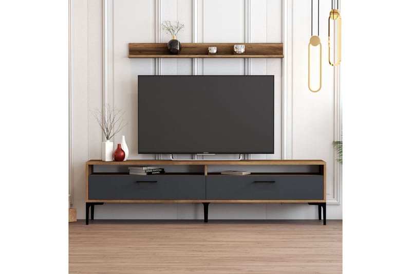 TV-kalustesetti Zakkum 180x47 cm - Ruskea - Huonekalut - TV- & Mediakalusteet - TV-kalustepaketti