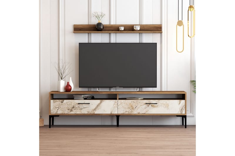 TV-kalustesetti Zakkum 180x47 cm - Ruskea - Huonekalut - TV- & Mediakalusteet - TV-kalustepaketti