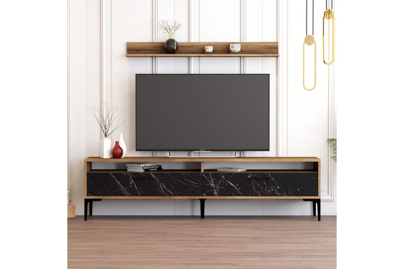 TV-kalustesetti Zakkum 180x47 cm - Ruskea - Huonekalut - TV- & Mediakalusteet - TV-kalustepaketti