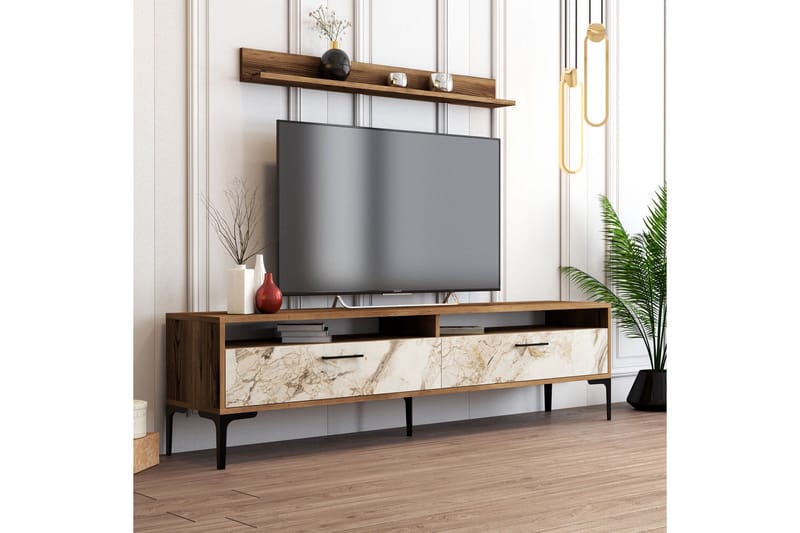TV-kalustesetti Zakkum 180x47 cm - Ruskea - Huonekalut - TV- & Mediakalusteet - TV-kalustepaketti