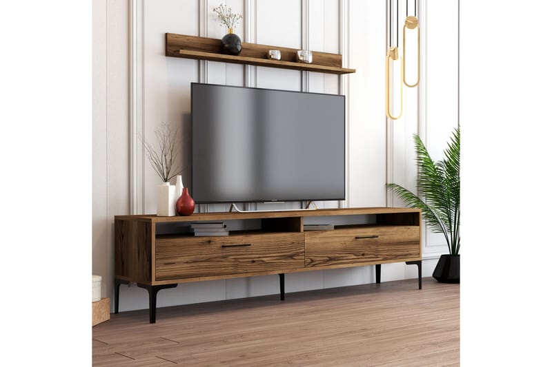 TV-kalustesetti Zakkum 180x47 cm - Ruskea - Huonekalut - TV- & Mediakalusteet - TV-kalustepaketti