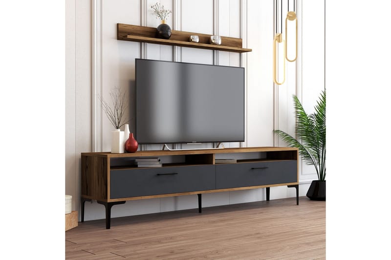 TV-kalustesetti Zakkum 180x47 cm - Ruskea - Huonekalut - TV- & Mediakalusteet - TV-kalustepaketti