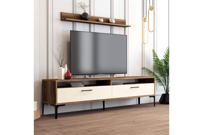 TV-kalustesetti Zakkum 180x47 cm - Ruskea - Huonekalut - TV- & Mediakalusteet - TV-kalustepaketti