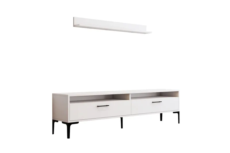 TV-kalustesetti Zakkum 180x47 cm - Valkoinen - Huonekalut - TV- & Mediakalusteet - TV-kalustepaketti