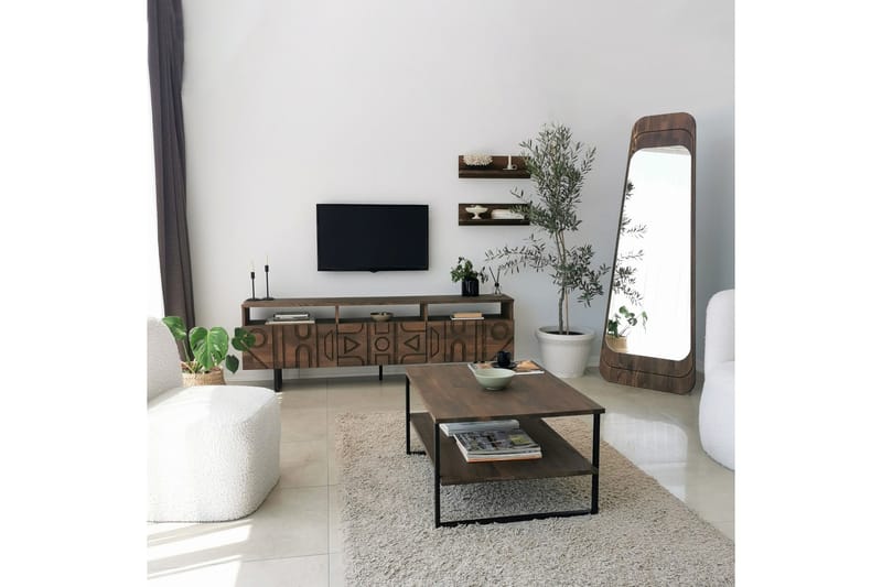 TV-kalustesetti Zakkum 50x15 cm - Ruskea - Huonekalut - TV- & Mediakalusteet - TV-kalustepaketti