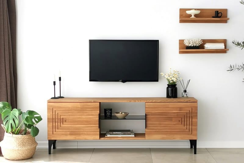 TV-kalustesetti Zakkum 50x15 cm - Ruskea - Huonekalut - TV- & Mediakalusteet - TV-kalustepaketti