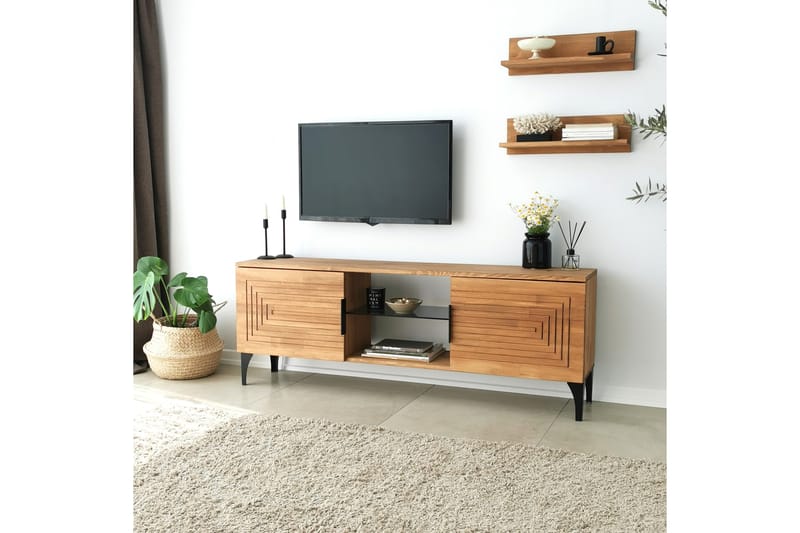 TV-kalustesetti Zakkum 50x15 cm - Ruskea - Huonekalut - TV- & Mediakalusteet - TV-kalustepaketti