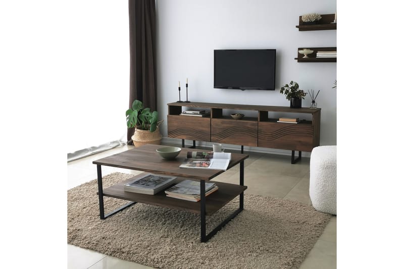 TV-kalustesetti Zakkum 50x15 cm - Ruskea - Huonekalut - TV- & Mediakalusteet - TV-kalustepaketti
