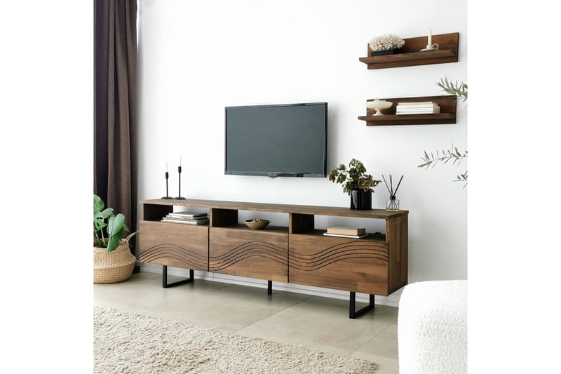 TV-kalustesetti Zakkum 50x15 cm - Ruskea - Huonekalut - TV- & Mediakalusteet - TV-kalustepaketti
