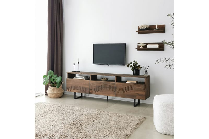 TV-kalustesetti Zakkum 50x15 cm - Ruskea - Huonekalut - TV- & Mediakalusteet - TV-kalustepaketti