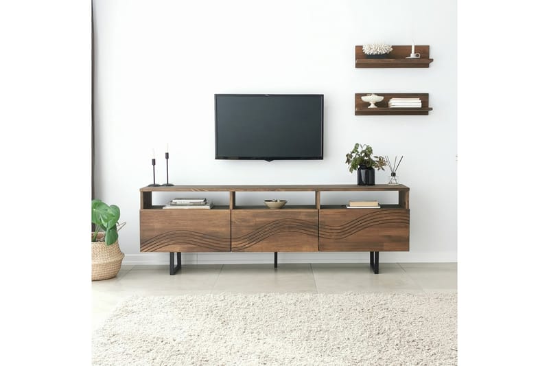 TV-kalustesetti Zakkum 50x15 cm - Ruskea - Huonekalut - TV- & Mediakalusteet - TV-kalustepaketti