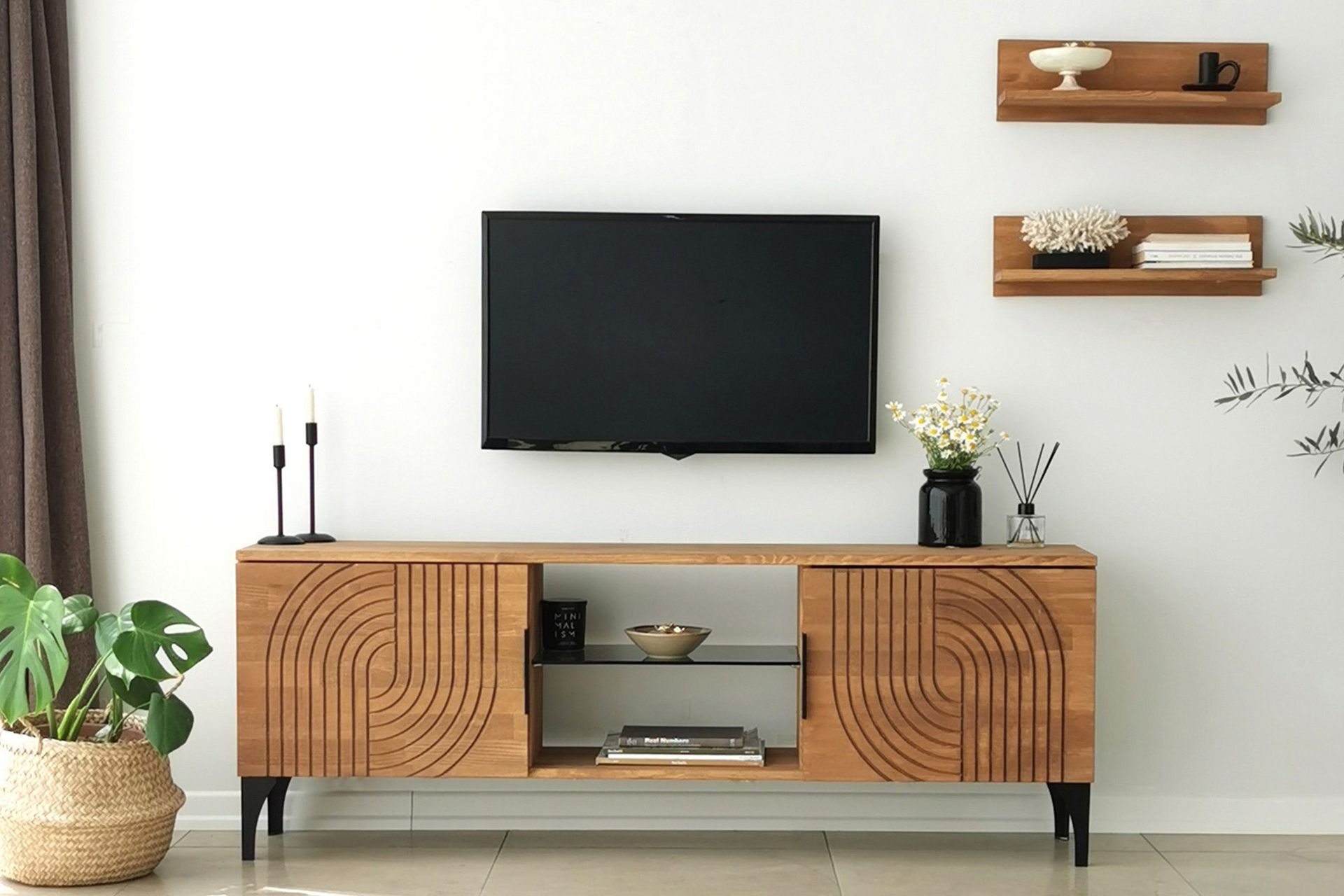 TV-kalustesetti Zakkum 50x15 cm - Ruskea - Huonekalut - TV- & Mediakalusteet - TV-kalustepaketti