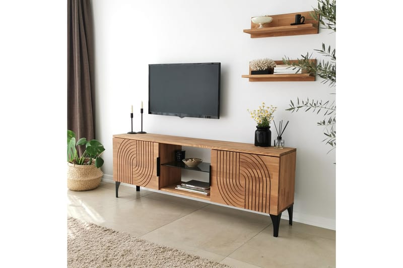 TV-kalustesetti Zakkum 50x15 cm - Ruskea - Huonekalut - TV- & Mediakalusteet - TV-kalustepaketti
