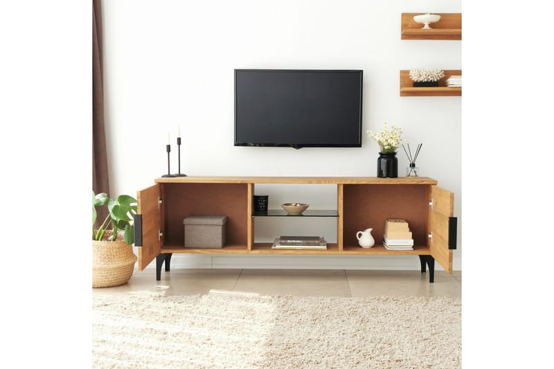 TV-kalustesetti Zakkum 50x15 cm - Ruskea - Huonekalut - TV- & Mediakalusteet - TV-kalustepaketti