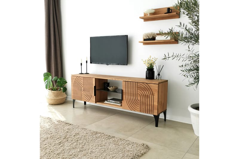 TV-kalustesetti Zakkum 50x15 cm - Ruskea - Huonekalut - TV- & Mediakalusteet - TV-kalustepaketti
