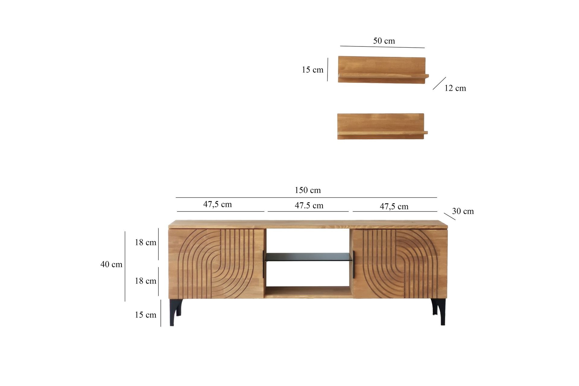TV-kalustesetti Zakkum 50x15 cm - Ruskea - Huonekalut - TV- & Mediakalusteet - TV-kalustepaketti