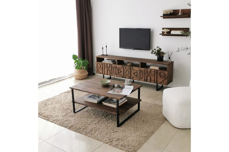 TV-kalustesetti Zakkum 50x15 cm - Ruskea - Huonekalut - TV- & Mediakalusteet - TV-kalustepaketti