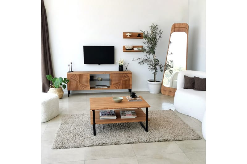 TV-kalustesetti Zakkum 50x15 cm - Ruskea - Huonekalut - TV- & Mediakalusteet - TV-kalustepaketti