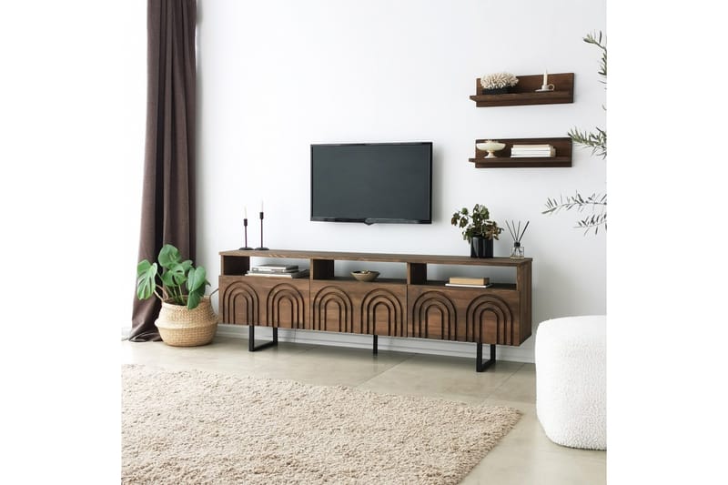 TV-kalustesetti Zakkum 50x15 cm - Ruskea - Huonekalut - TV- & Mediakalusteet - TV-kalustepaketti