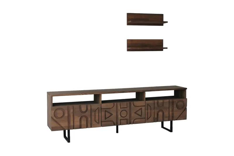 TV-kalustesetti Zakkum 50x15 cm - Ruskea - Huonekalut - TV- & Mediakalusteet - TV-kalustepaketti