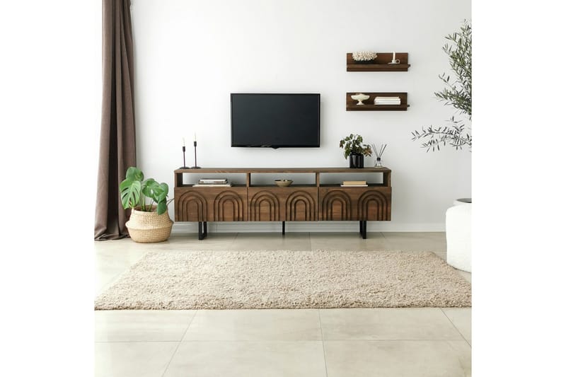 TV-kalustesetti Zakkum 50x15 cm - Ruskea - Huonekalut - TV- & Mediakalusteet - TV-kalustepaketti