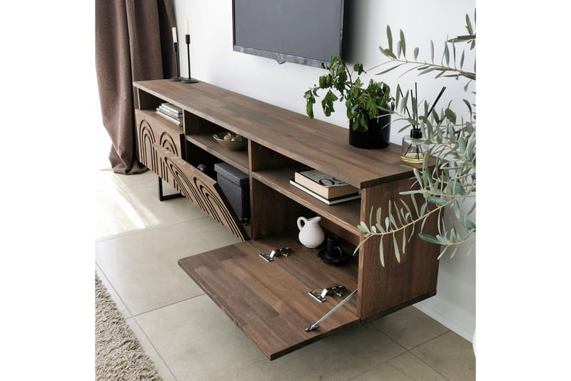 TV-kalustesetti Zakkum 50x15 cm - Ruskea - Huonekalut - TV- & Mediakalusteet - TV-kalustepaketti