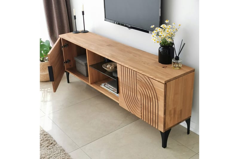 TV-kalustesetti Zakkum 50x15 cm - Ruskea - Huonekalut - TV- & Mediakalusteet - TV-kalustepaketti