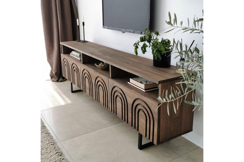 TV-kalustesetti Zakkum 50x15 cm - Ruskea - Huonekalut - TV- & Mediakalusteet - TV-kalustepaketti