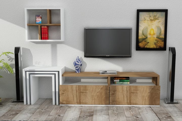 TV-taso Eldfare seinähyllyllä - TV-kalustepaketti
