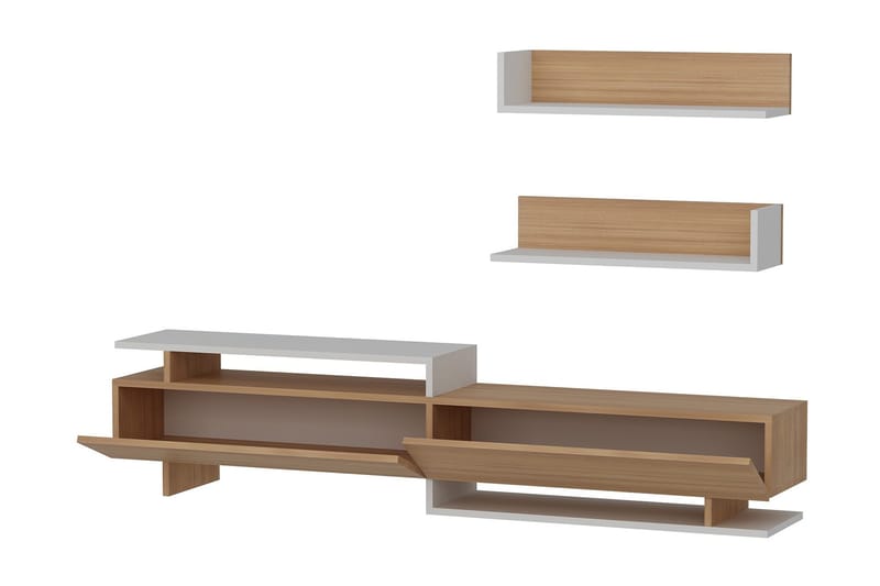 TV-taso Marylo - Valkoinen/Ruskea - Huonekalut - TV- & Mediakalusteet - TV-kalustepaketti