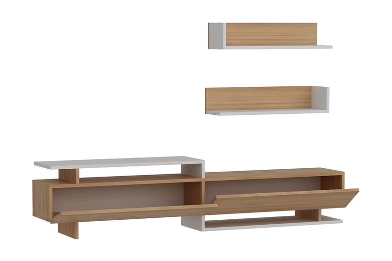 TV-taso Marylo - Valkoinen/Ruskea - Huonekalut - TV- & Mediakalusteet - TV-kalustepaketti