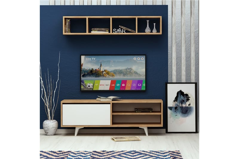 TV-taso Naidaj seinähyllyllä - Huonekalut - TV- & Mediakalusteet - TV-kalustepaketti