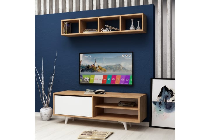 TV-taso Naidaj seinähyllyllä - TV-kalustepaketti