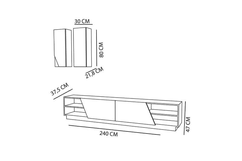 TV-taso Obelina umpinainen säilytys - Huonekalut - TV- & Mediakalusteet - TV-kalustepaketti