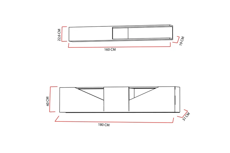TV-taso Pangler Hyllyllä - Huonekalut - TV- & Mediakalusteet - TV-kalustepaketti