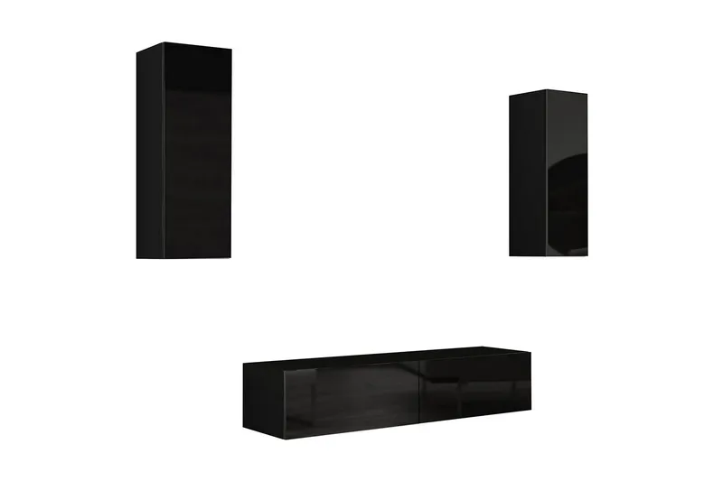 TV-kalustepaketti Vigo 210x40x180 cm - Musta/Valkoinen - Huonekalut - TV- & Mediakalusteet - TV-kalustepaketti