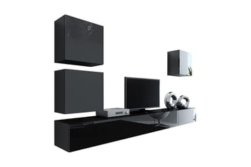 TV-kalustepaketti Vigo 280x40x180 cm - Musta/Valkoinen - Huonekalut - TV- & Mediakalusteet - TV-kalustepaketti