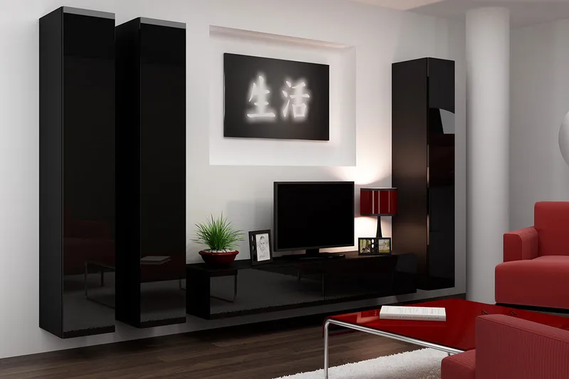 TV-kalustepaketti Vigo 300x40x180 cm, Valkoinen