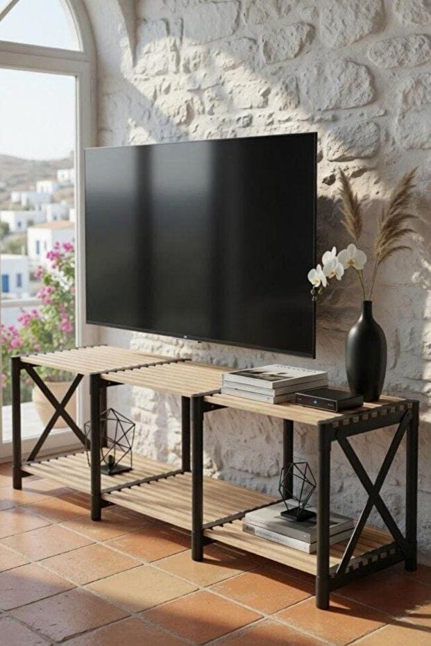 TV Stand Hanah Home Musta - Huonekalut - TV- & Mediakalusteet - Tv taso & Mediataso