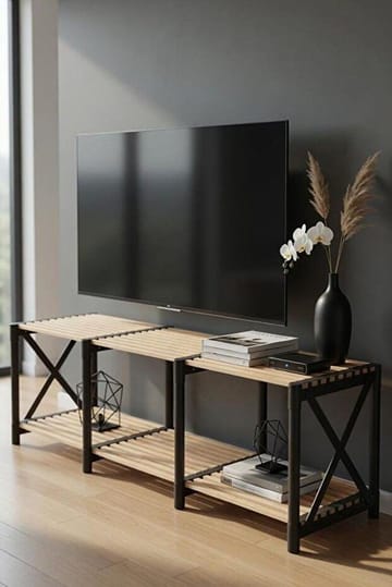 TV Stand Hanah Home Musta - Huonekalut - TV- & Mediakalusteet - Tv taso & Mediataso