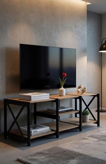TV Stand Hanah Home Musta - Huonekalut - TV- & Mediakalusteet - Tv taso & Mediataso