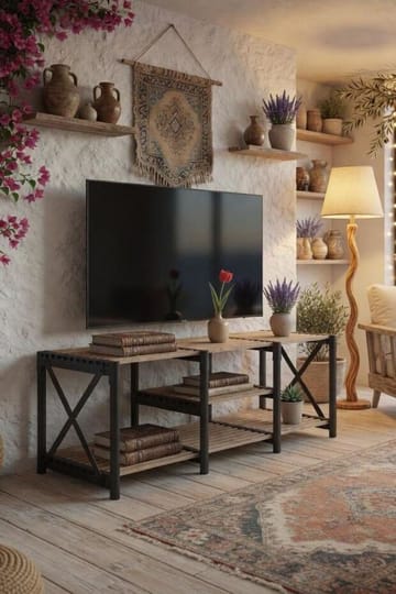 TV Stand Hanah Home Musta - Huonekalut - TV- & Mediakalusteet - Tv taso & Mediataso